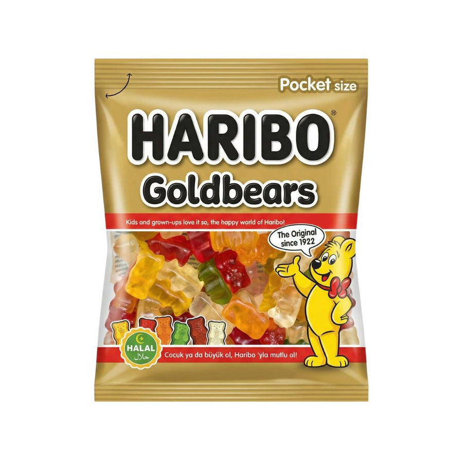 Haribo Croco Halal, caramelle gommose al gusto di frutta da 100g.