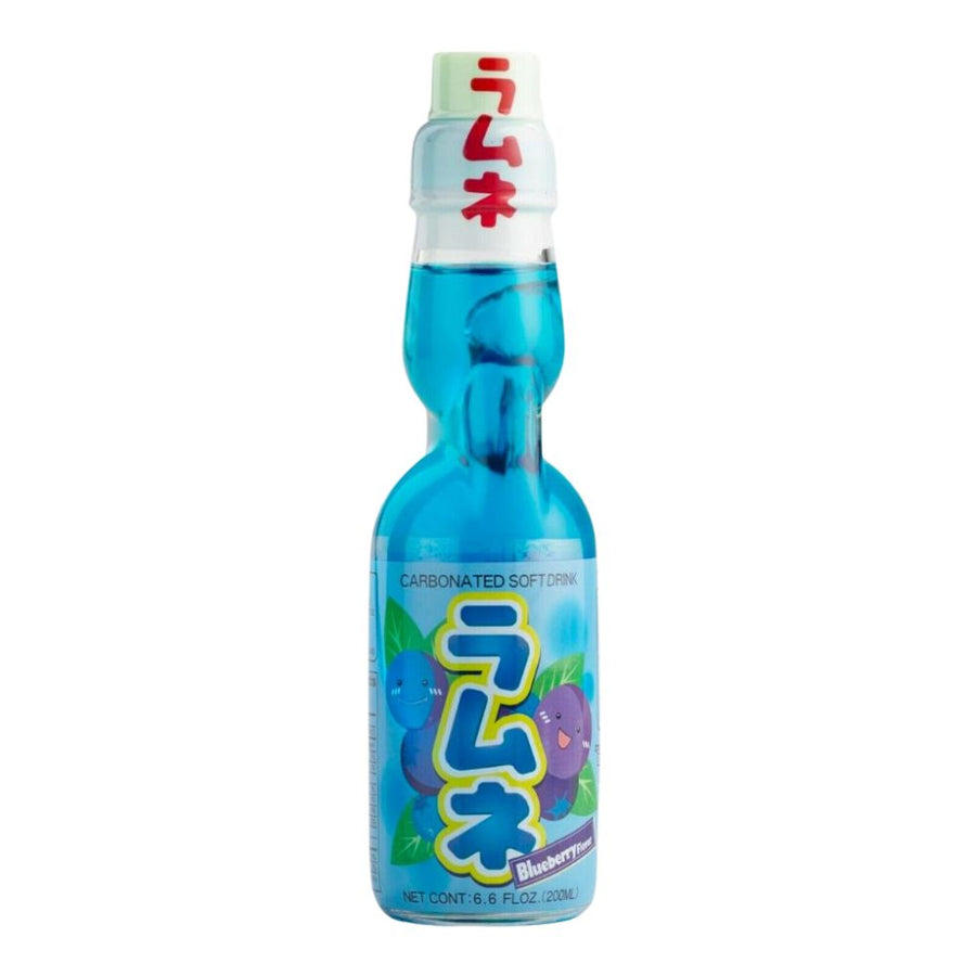 Confezione da 200ml di bevanda al gusto mirtillo Ramune Blueberry Soda