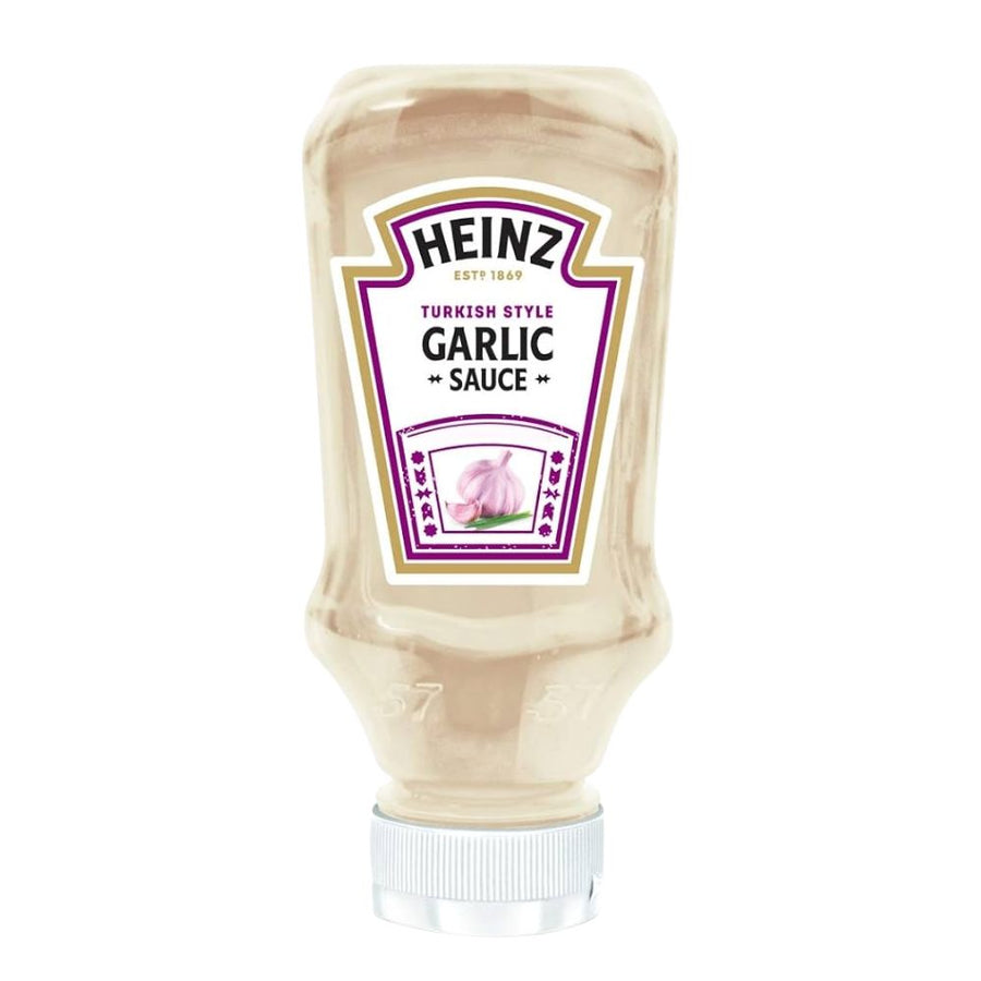 Confezione da 230g, salsa di aglio Heinz.