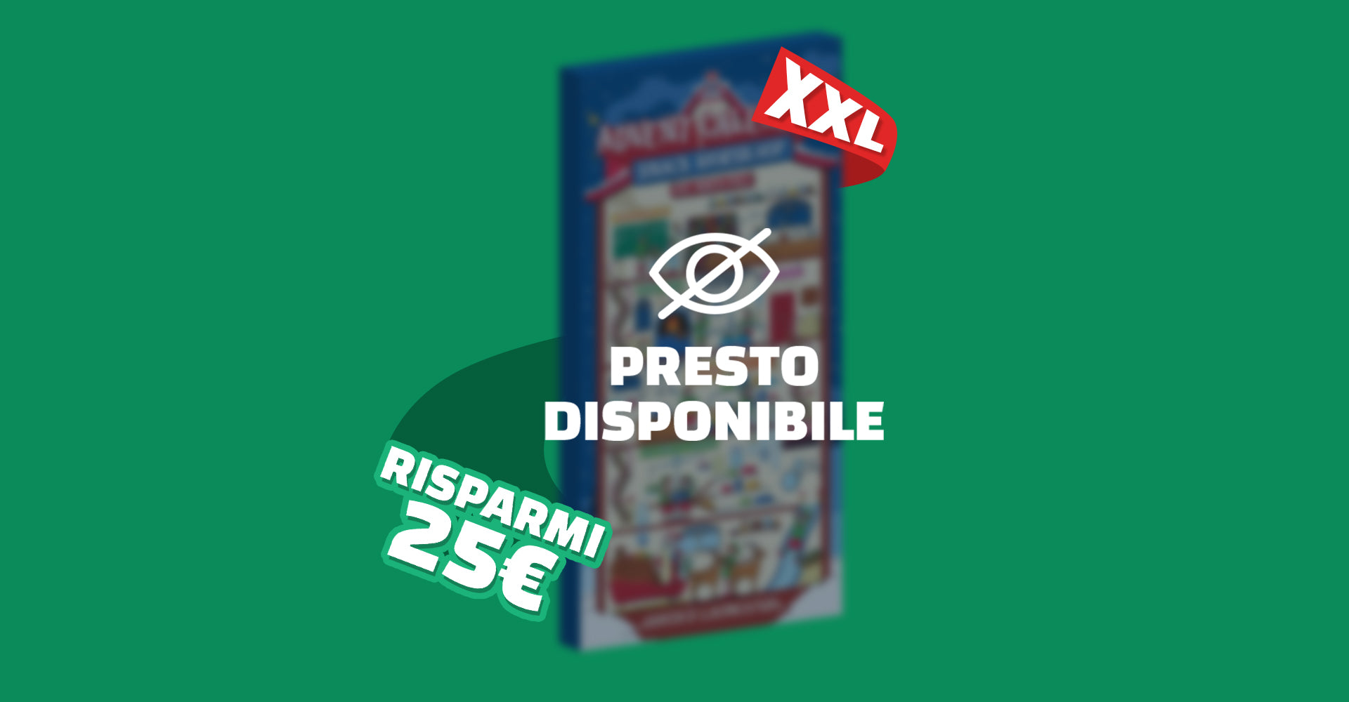 Calendario oscurato con su scritto "presto disponibile" e "risparmi 25€"