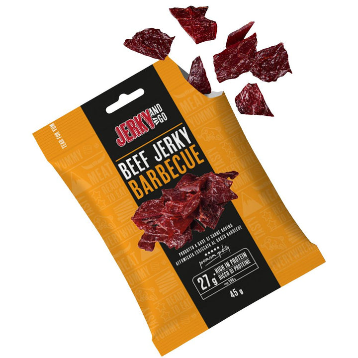 Jerky and Go Beef Jerky Barbecue, carne secca di manzo al gusto barbecue da 45g