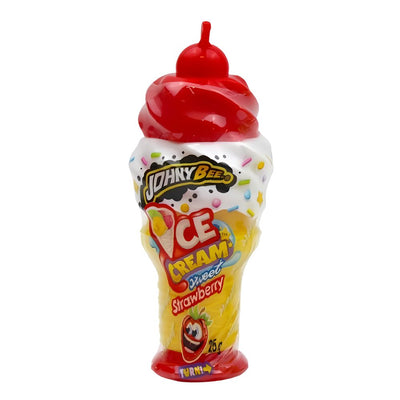 Confezione da 25g, caramella al gusto di fragola Johny Bee.