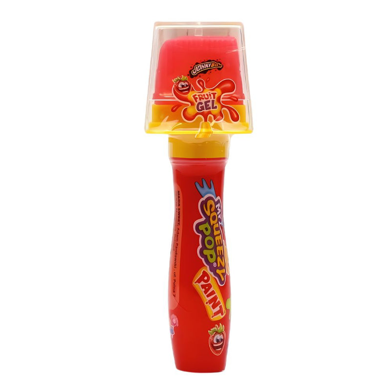 Confezione da 32g di lecca lecca con gel al gusto di fragola Johny Bee Strawberry Mr Squeezy