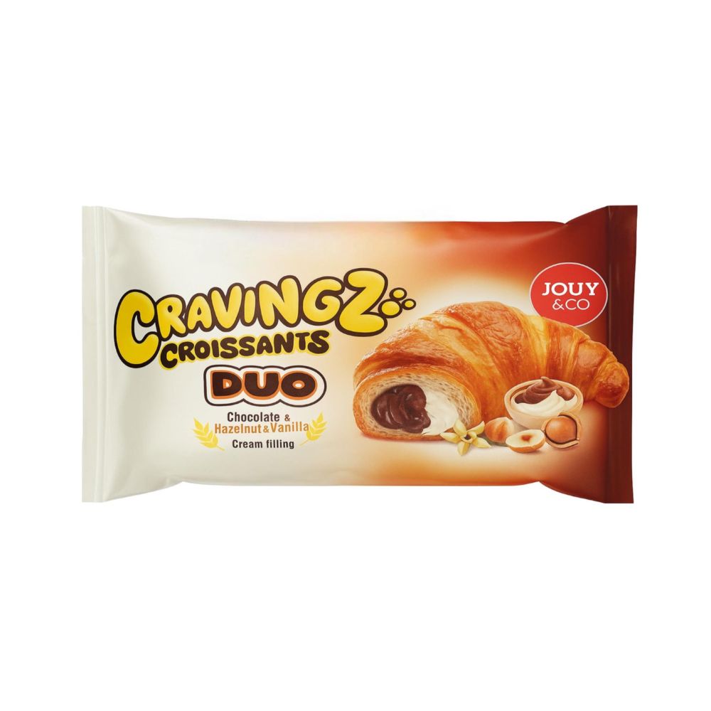 Cravingz Croissants Duo Chocolate & Vanilla, cornetto ripieno di cioccolato e vaniglia da 45g