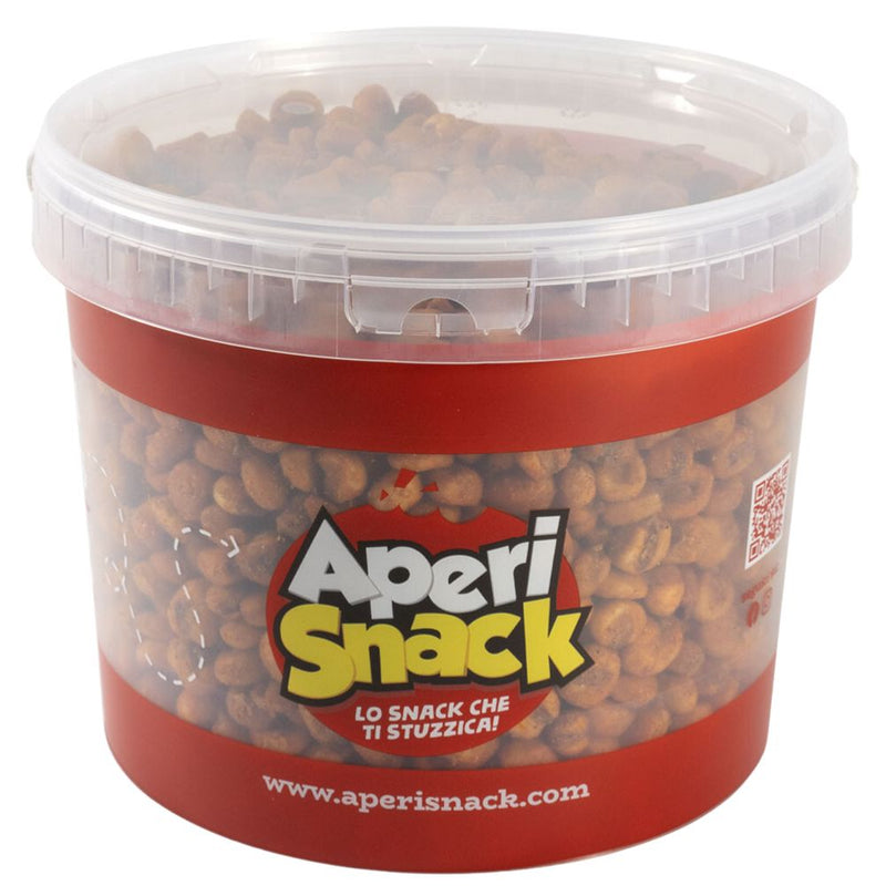 Confezione da 1800g di mais tostati al gusto di chili Aperisnack. 