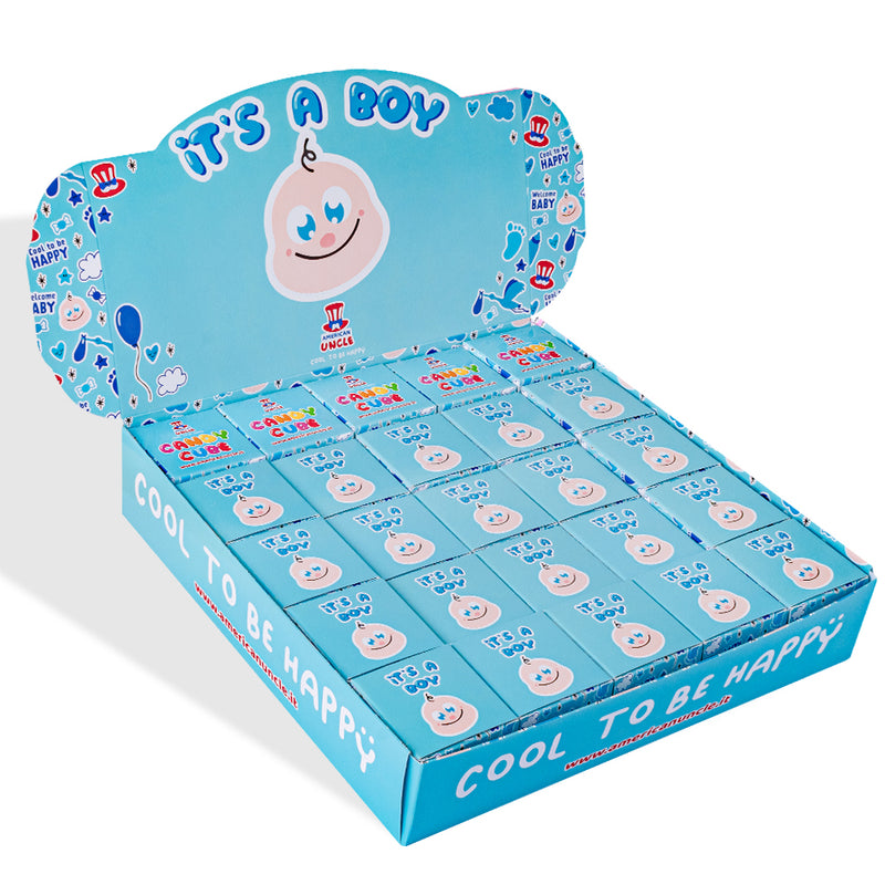 Candy Cube Kit “It’s a boy”, scatoline di caramelle gommose da 50g ideali per il baby shower o nascita (25, 50 o 75 pz)