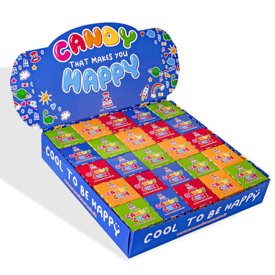 Candy Cube Kit "Party", scatoline di caramelle gommose da 50g ideali come gadget di fine festa (25, 50 o 75 pz)