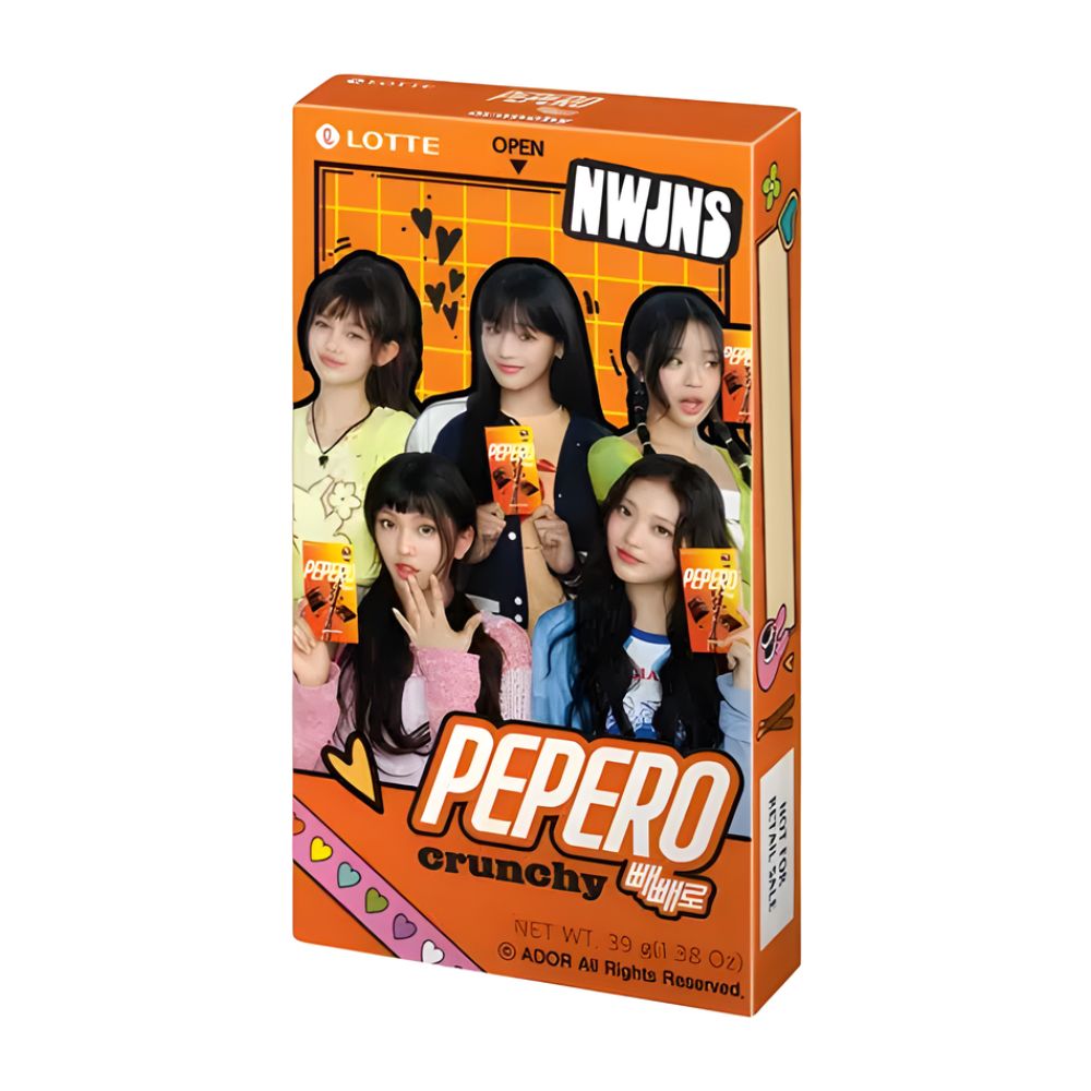 Lotte Pepero Crunchy, biscotti ricoperti di cioccolato croccante da 39g.