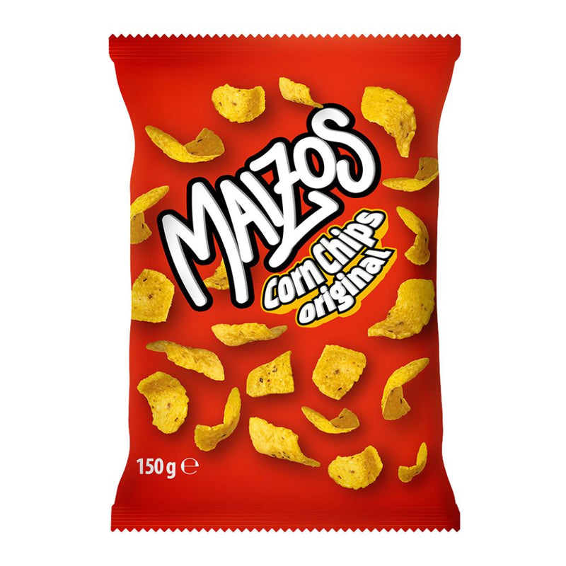 Confezione da 150g, chips di mais Maizos.