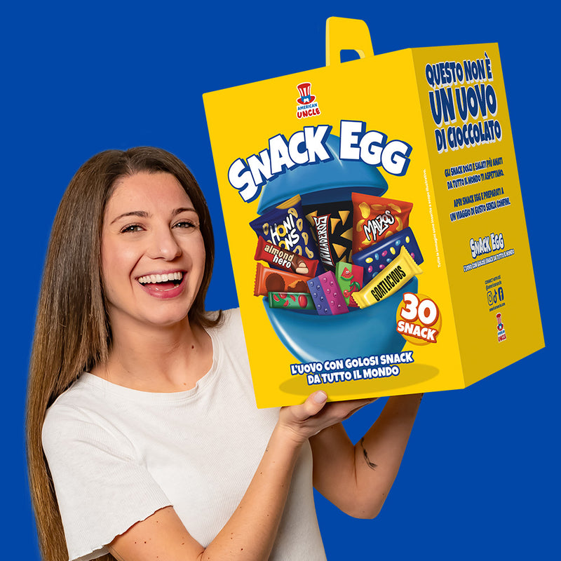 American Uncle Snack Egg L, uovo da 30 snack dolci e salati a sorpresa