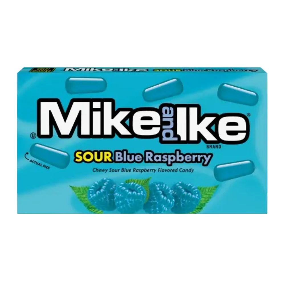 Mike and Ike Sour Blue Raspberry, caramelle aspre al gusto di lampone da 120g