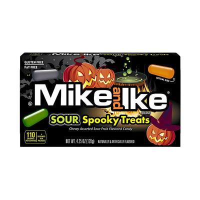 Confezione da 120g, caramelle aspre al gusto di frutta Mike and Ike.