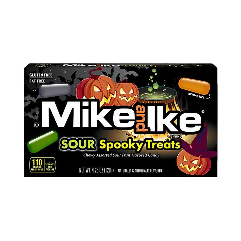 Confezione da 120g, caramelle aspre al gusto di frutta Mike and Ike.