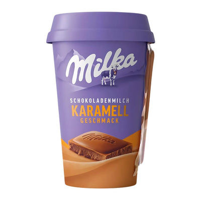 Confezione da 220ml, latte al cioccolato gusto caramello Milka.