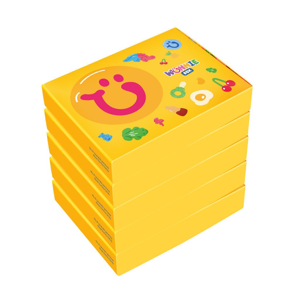 Wunnie box "So Candy, So Happy", 5 scatole di caramelle gommose in gusti assortiti da 480g
