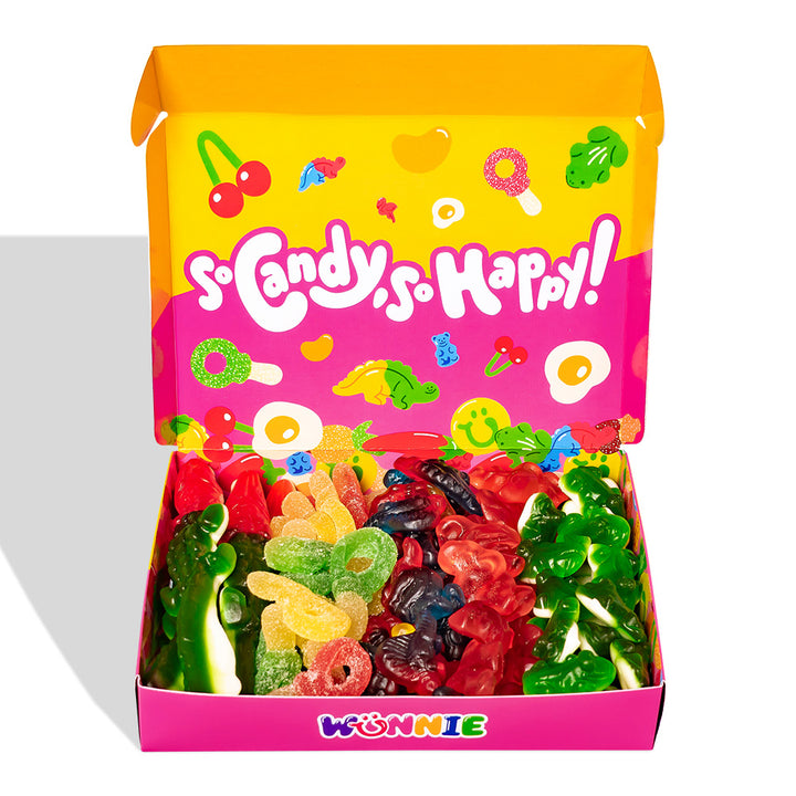 Wunnie box "So Candy, So Happy", 5 scatole di caramelle gommose in gusti assortiti da 480g