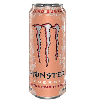 Confezione da 500ml energy drink al gusto di pesca Monster.