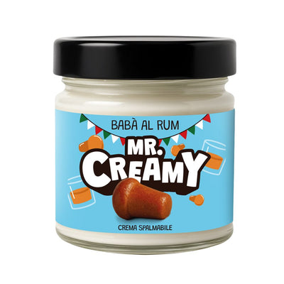 Confezione da 200g, crema spalmabile al gusto di Babà al Rum Mr. Creamy.