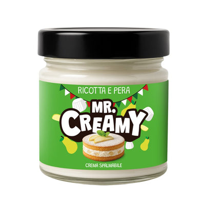 Confezione da 200g, crema spalmabile al gusto di ricotta e pera Mr. creamy.