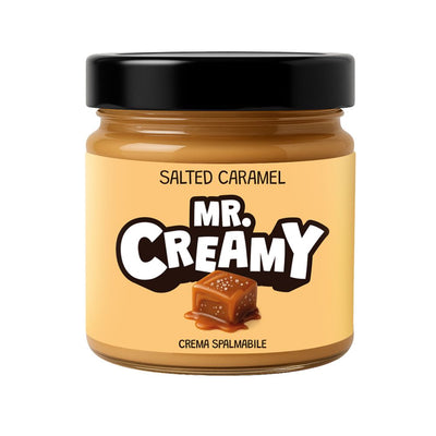 Confezione da 200g, crema spalmabile Salted Caramel Mr. Creamy.