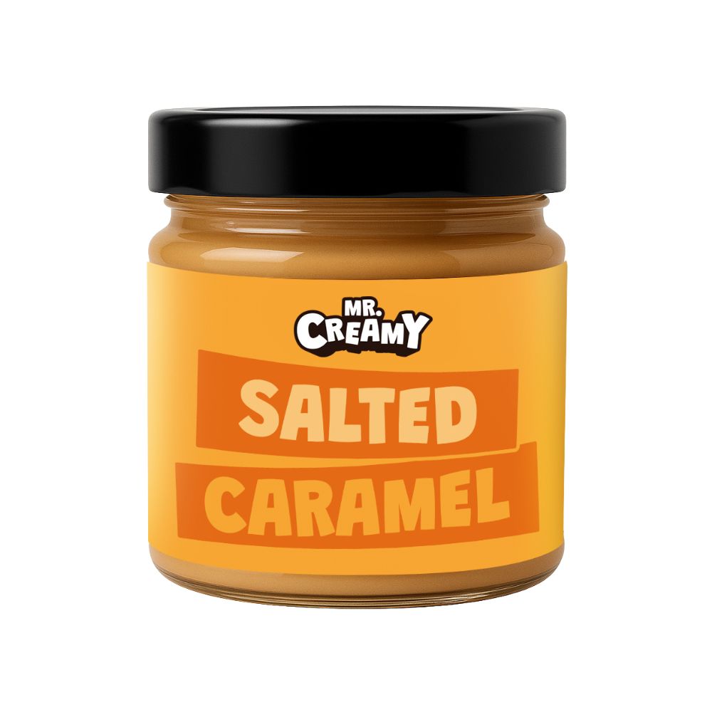 Confezione da 200g di crema spalmabile Salted Caramel Mr. Creamy.