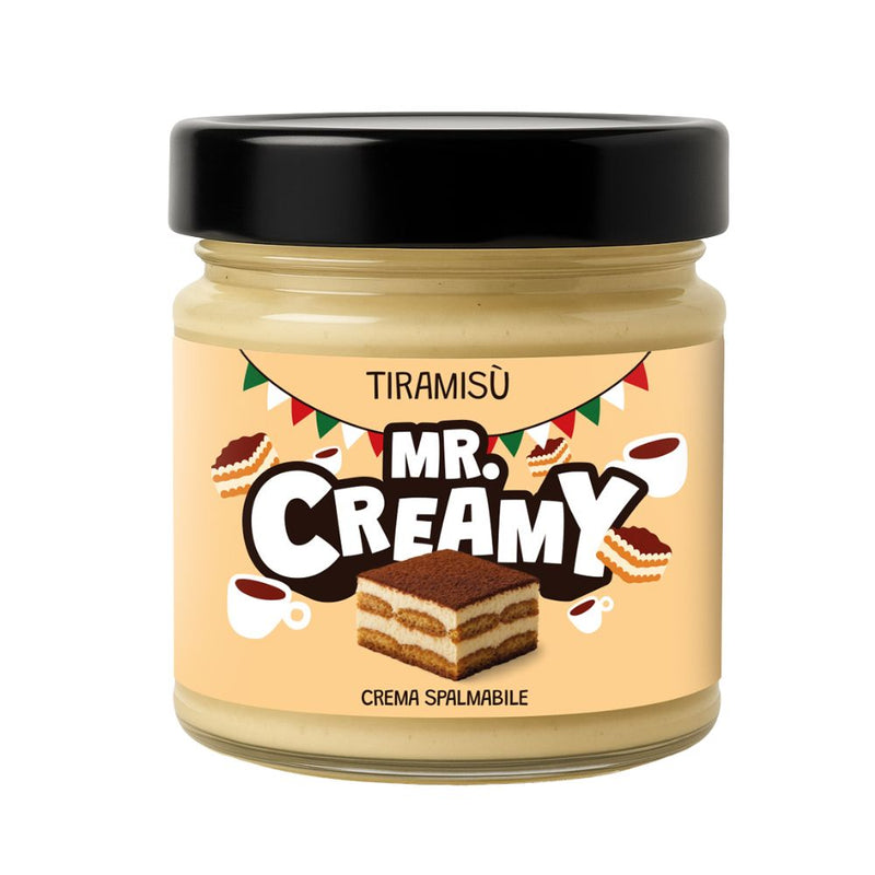 Confezione da 200g, crema spalmabile al gusto di tiramisù Mr. Creamy.