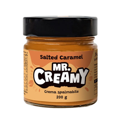 Confezione da 200g, crema spalmabile Salted Caramel Mr. Creamy.