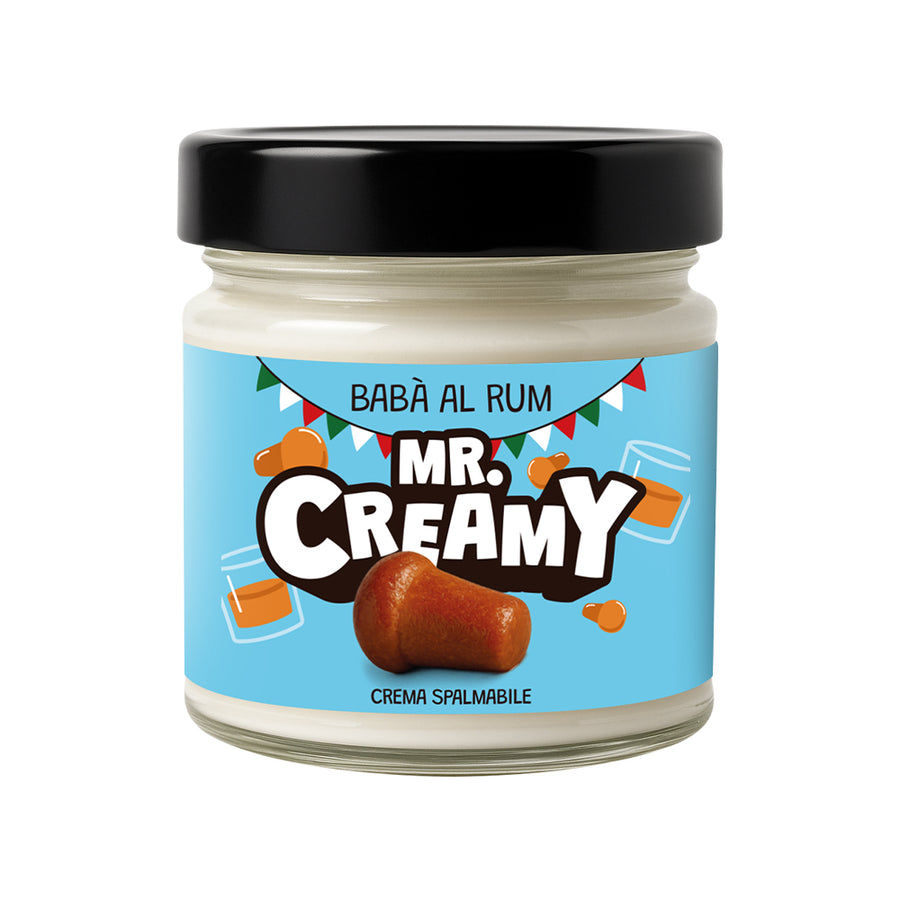 Vasetto da 200g di crema spalmabile Mr Creamy gusto Babà al Rum 