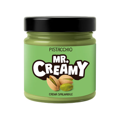 Confezione da 200g di crema spalmabile al pistacchio Mr. Creamy.