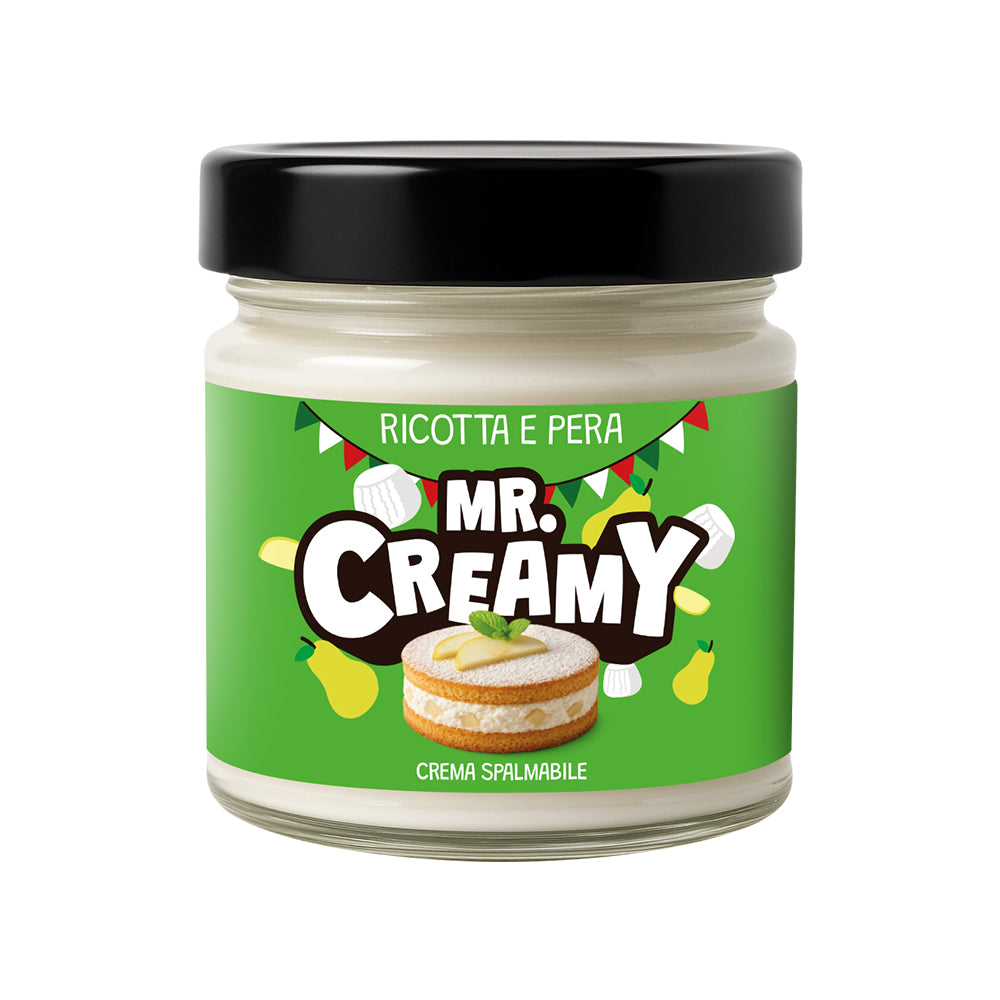 Confezione da 200g di crema spalmabile Mr Creamy al gusto di Ricotta e Pera