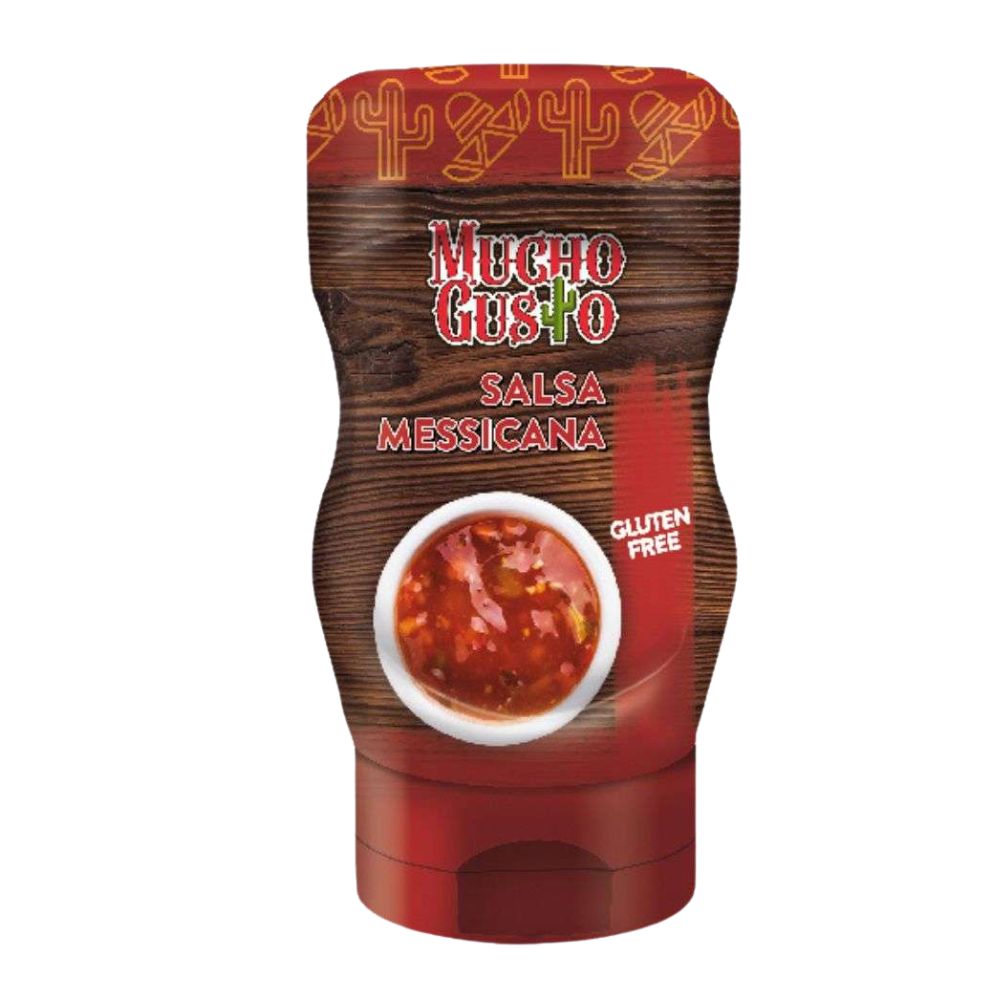 Mucho Gusto Salsa Messicana.
Salsa piccante a base di pomodoro con peperoni da 290g