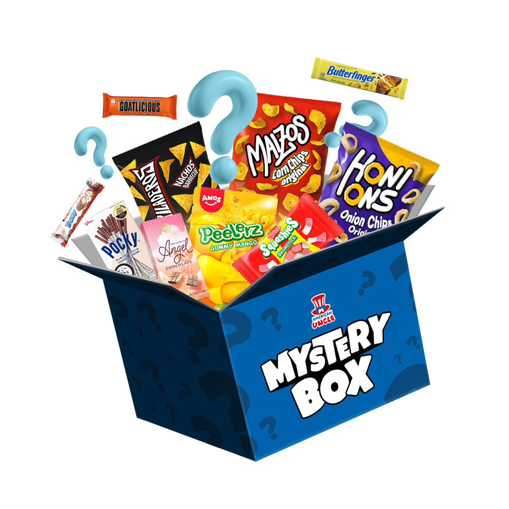 Mystery box XL da 40 prodotti, scatola a sorpresa con snack dolci, salati e bevande da tutto il mondo