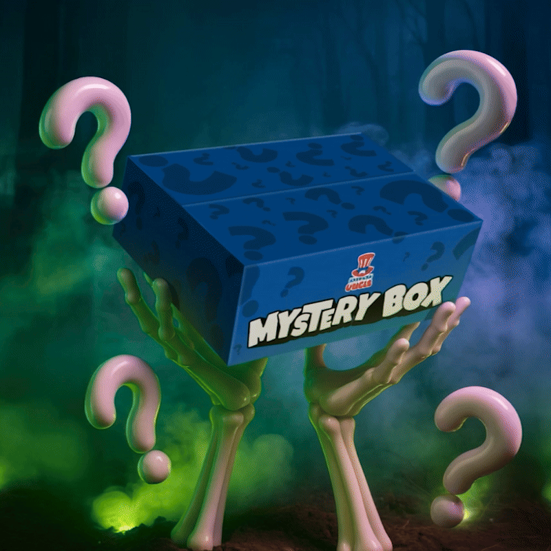 gif mystery box S con punti interrogativi