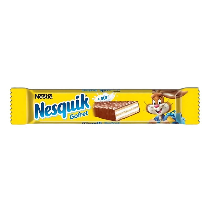 Confezione da 26,5g, wafer ricoperto di cioccolato Nesquik.