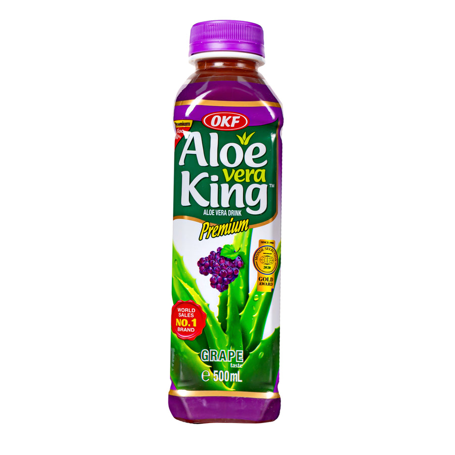 Confezione da 500ml di bevanda all'aloe vera al gusto di uva OKF