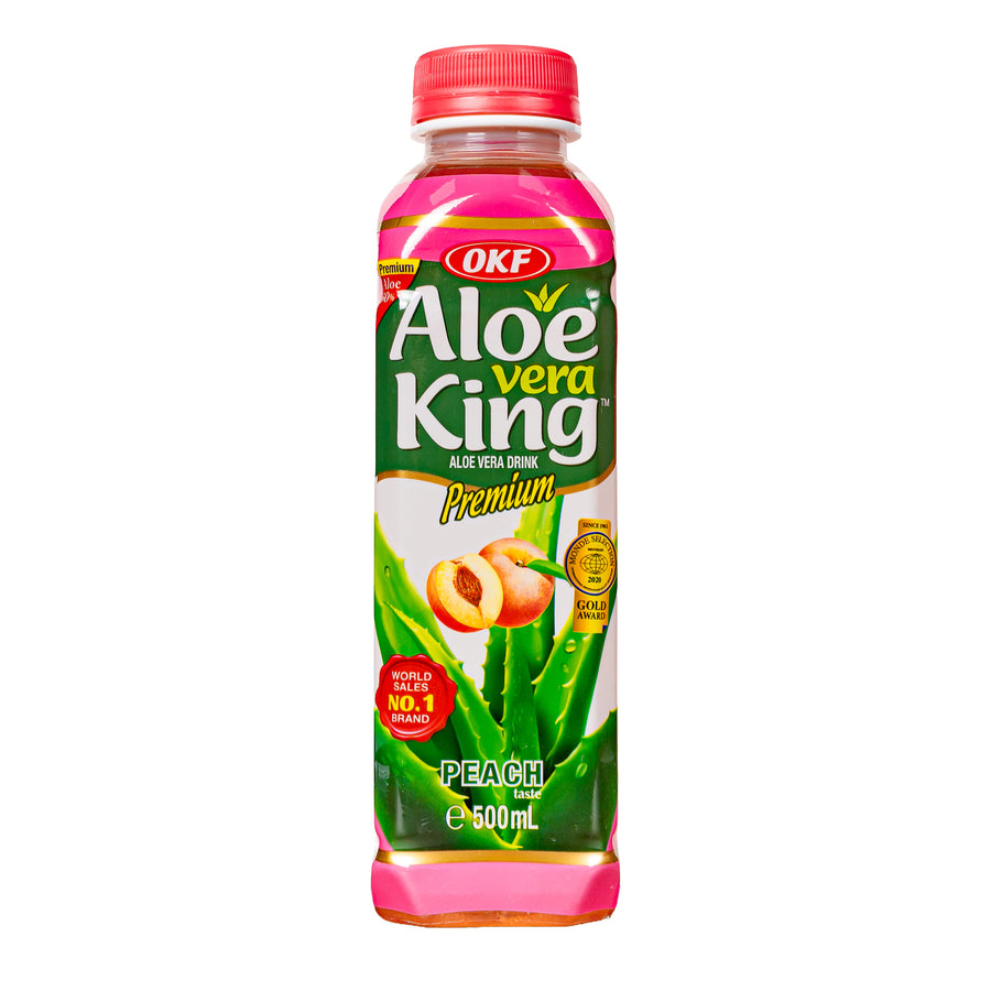 Confezione da 500ml di bevanda all'aloe vera e pesca OKF Aloe Vera Peach