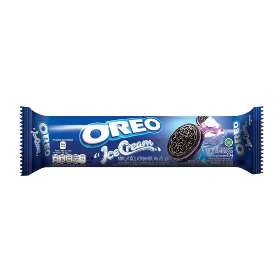Confezione da 110,4g, biscotti con crema al gusto di lampone Oreo.