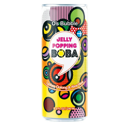 Confezione da 240ml di bubble tè litchi e aloe O's Jelly Popping boba
