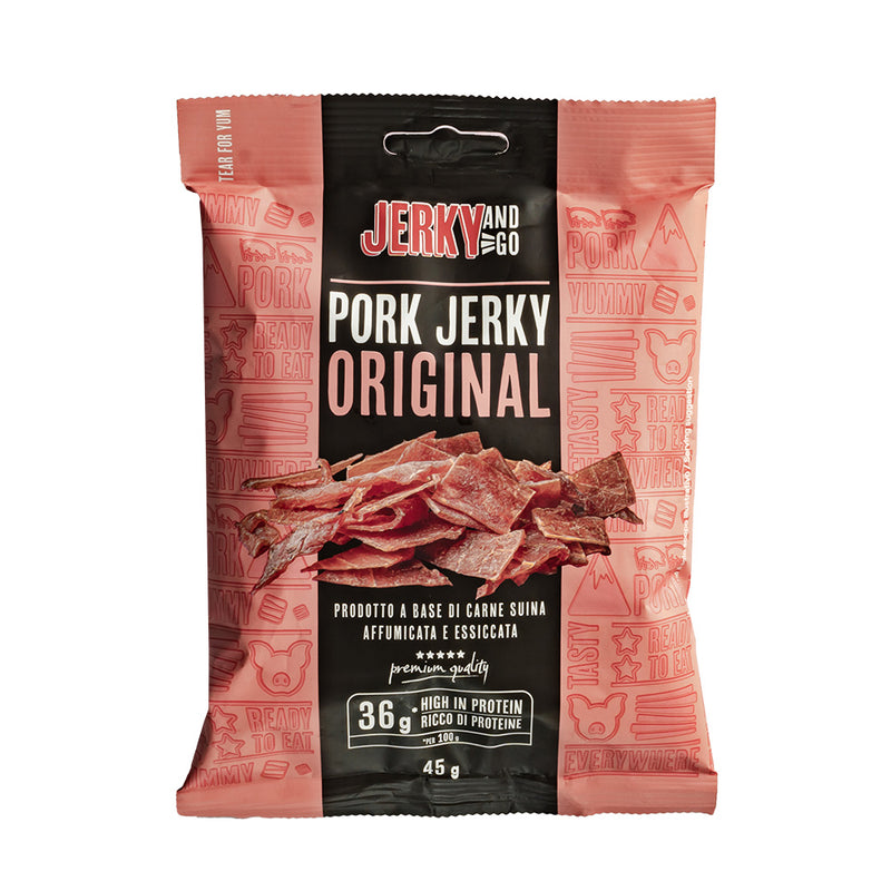 Confezione da 45g di carne secca di maiale Pork Jerky Original