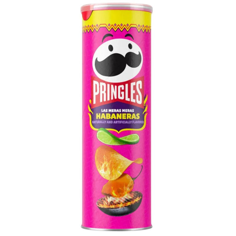 Confezione da 158g, patatine piccanti al gusto di habanero Pringles.