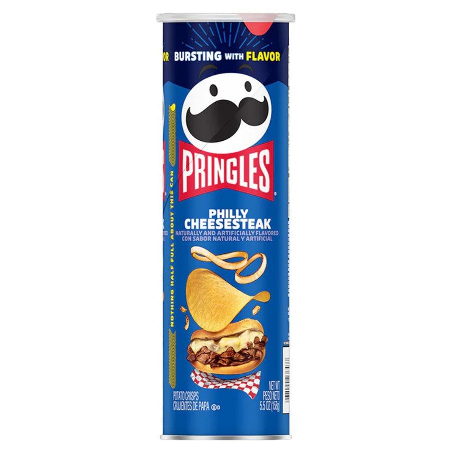 Pringles Philly Cheesesteak, patatine al gusto di carne e formaggio da 158g.