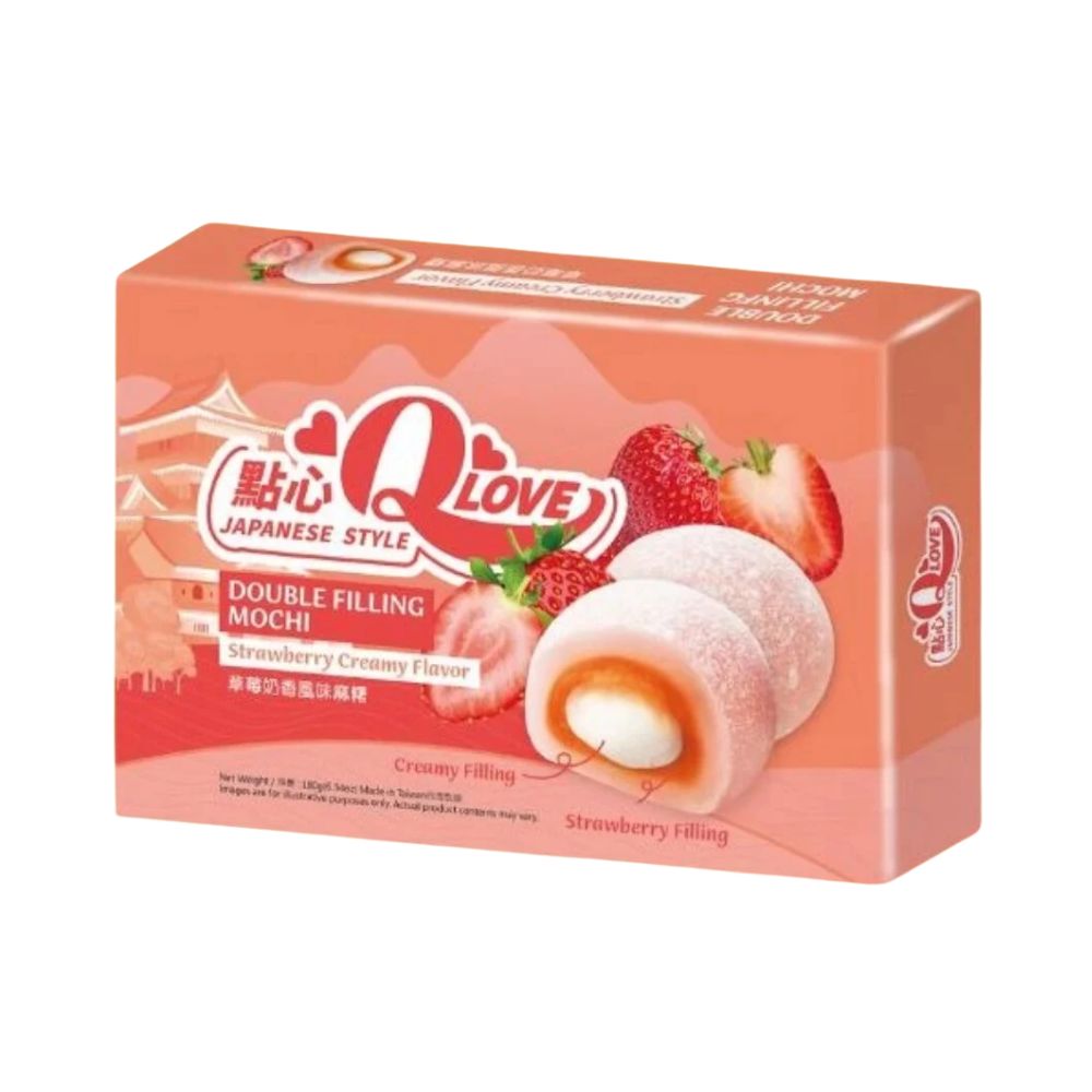 QLove Creamy Strawberry Double Filling Mochi - snack da 180g