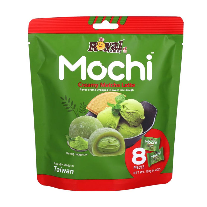 Confezione da 120g, mochi al gusto di matcha latte Royal mochi.