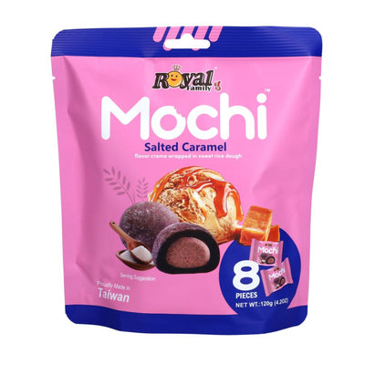 Confezione da 120g, mochi al gusto di caramello salato Royal Family.