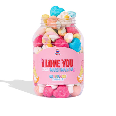 Mallow Jumble “I love You more than marshmallow”, barattolo di marshmallow da comporre con i tuoi gusti preferiti