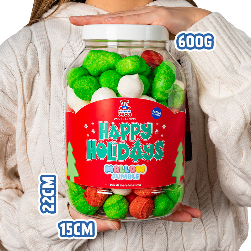 3x Mallow Jumble “Happy Holidays”, 3 barattoli di marshmallow da comporre con i tuoi gusti preferiti