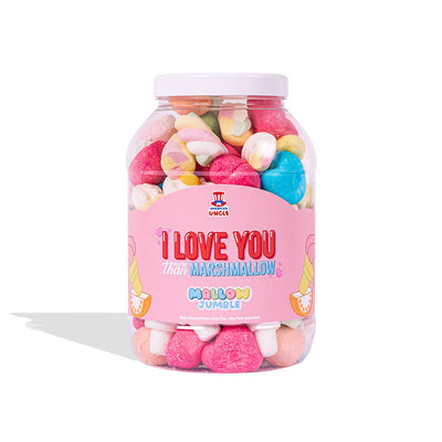 Mallow Jumble “I love You more than marshmallow”, barattolo di marshmallow da comporre con i tuoi gusti preferiti
