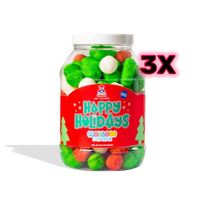 3x Mallow Jumble “Happy Holidays”, 3 barattoli di marshmallow da comporre con i tuoi gusti preferiti