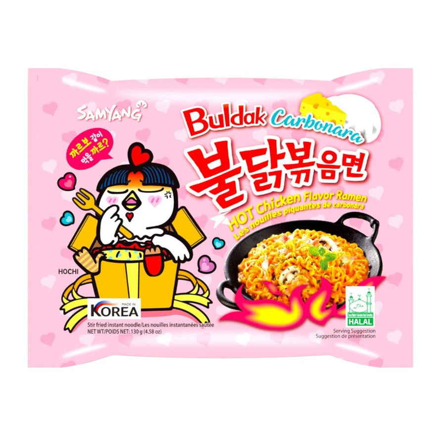 Confezione da 130g di noodles alla carbonara Buldak