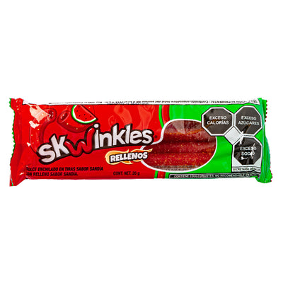 Confezione da 26g di caramelle ripiene al gusto anguria Skwinkles Candy Rellenos Sandia